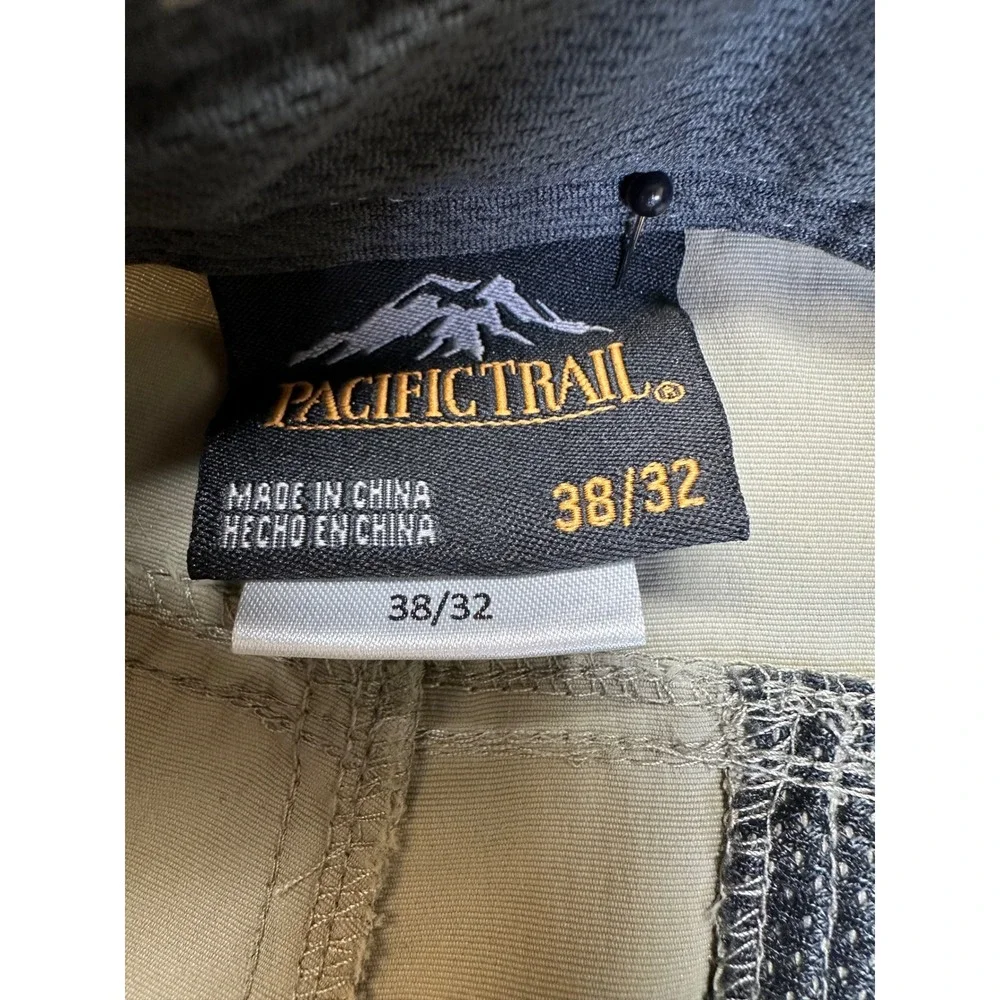 Pacific Trail Convertible Cargo Pants Mens 38x32 Khaki Zip Off Hiking